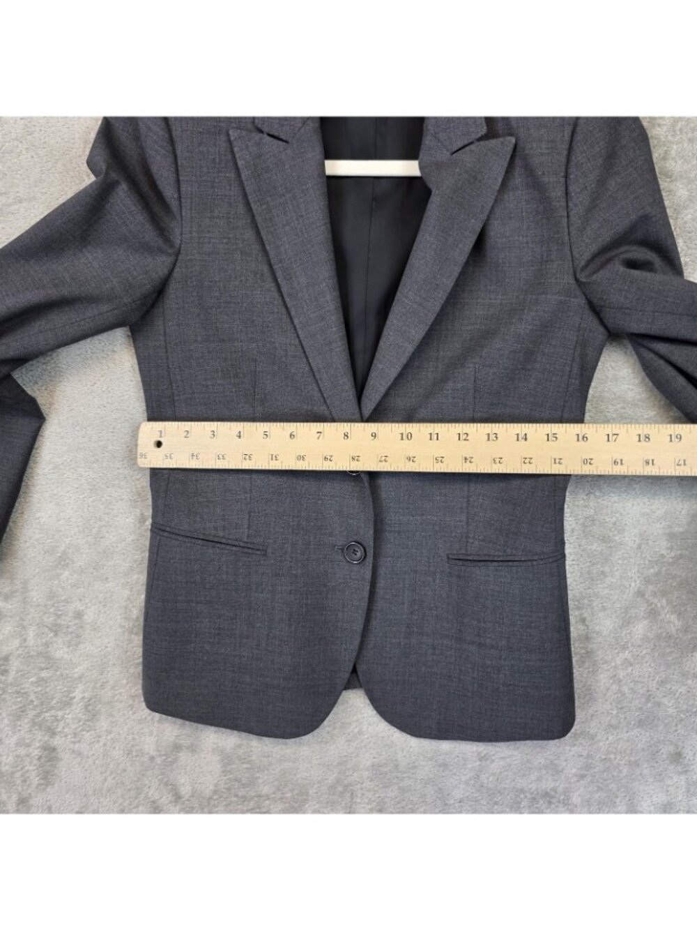 Theory Blazer Womens 6 Gray Virgin Wool Two Button Lined Slim Jacket Career - Picture 9 of 10